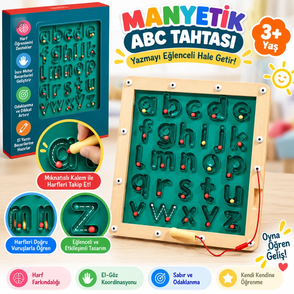 Tahta Manyetik ABC Tahtası adet fiyatıdır