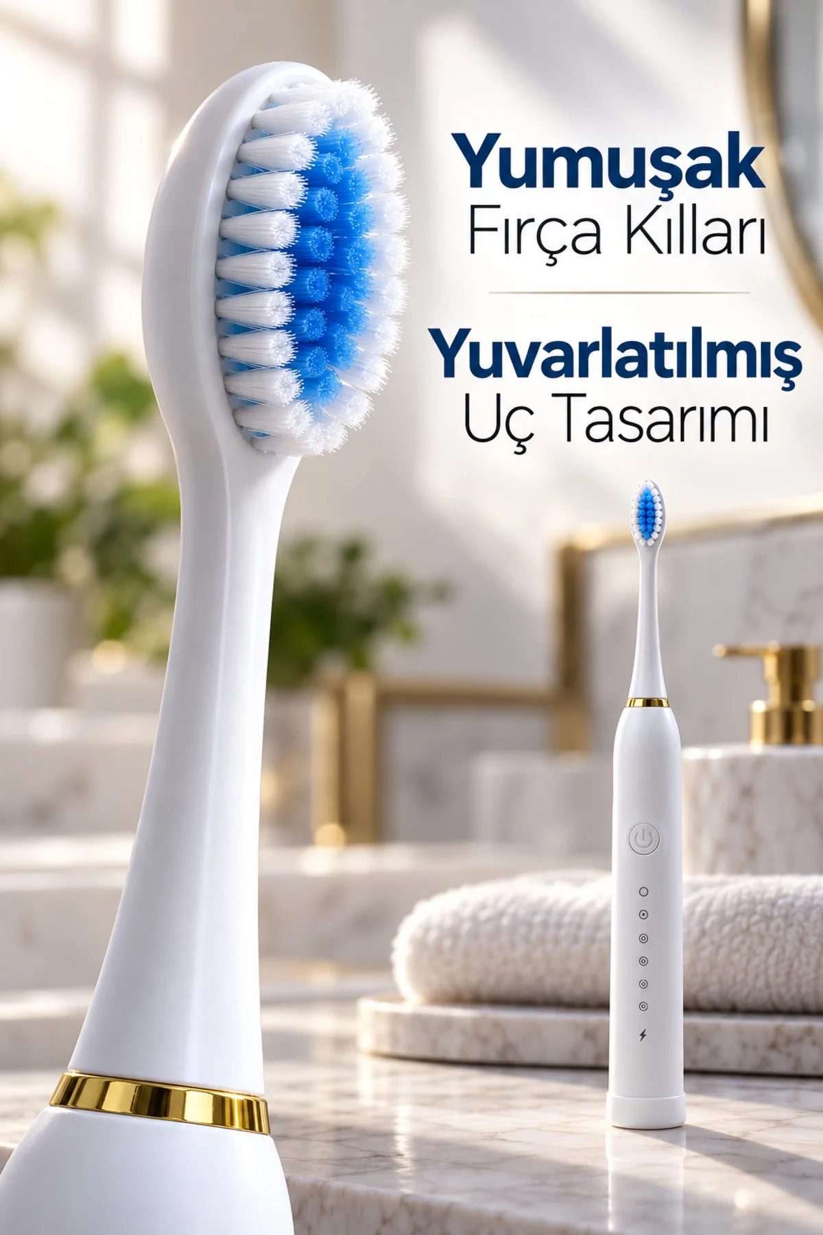 Şarjlı Elektrikli Diş Fırçası Beyaz görsel 5