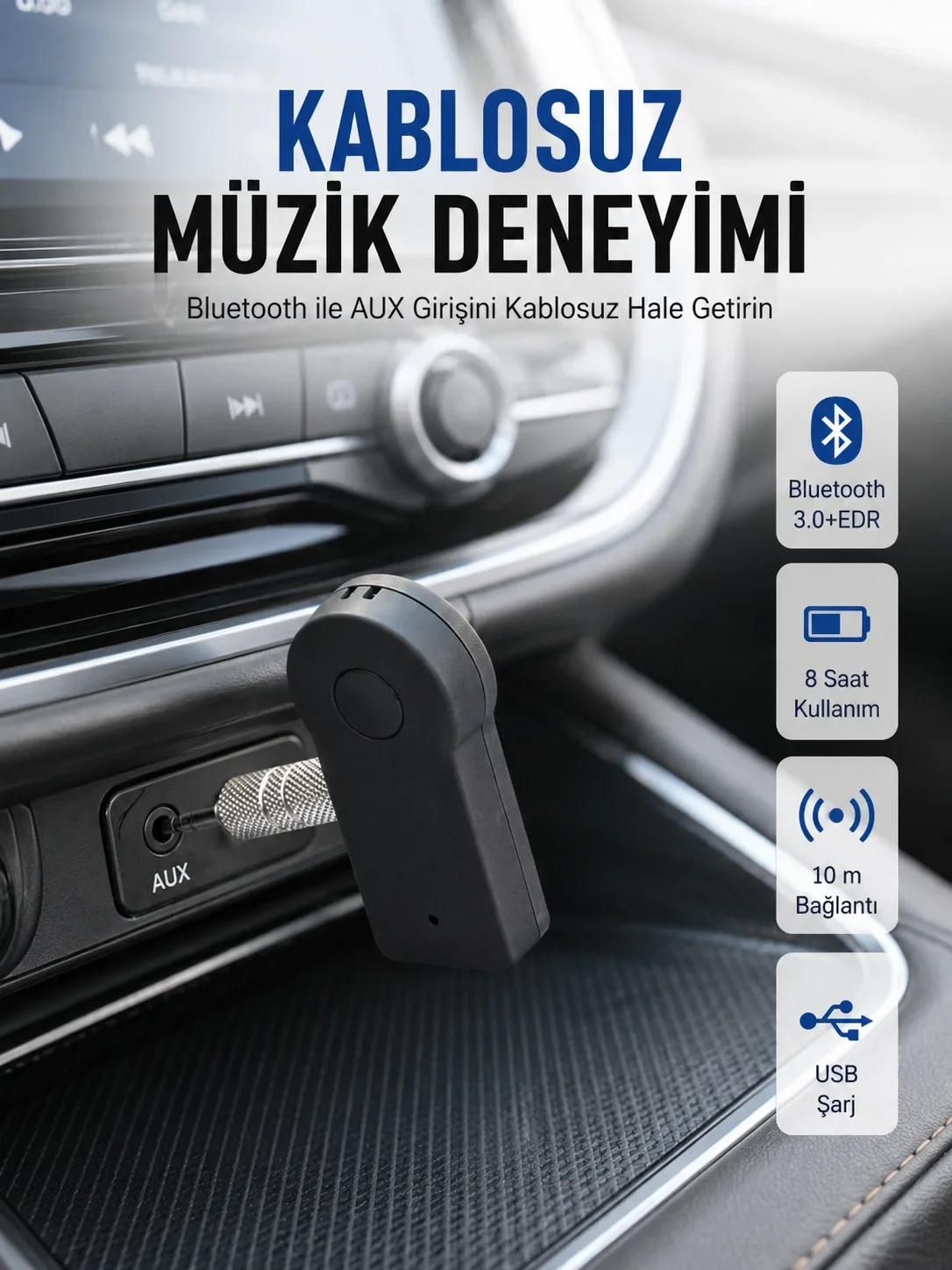 Kablosuz Bağlantı ile Müzik ve Görüşme Araç Kiti