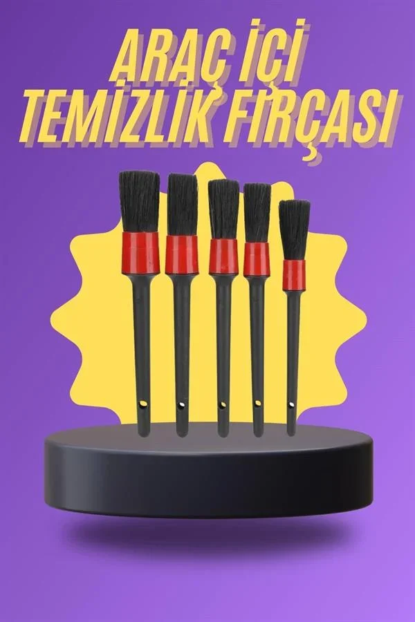 5 Parça Araç İçi Tezlik Fırçası Araç İçi-Dışı Tezleme Fırça Seti görsel 2
