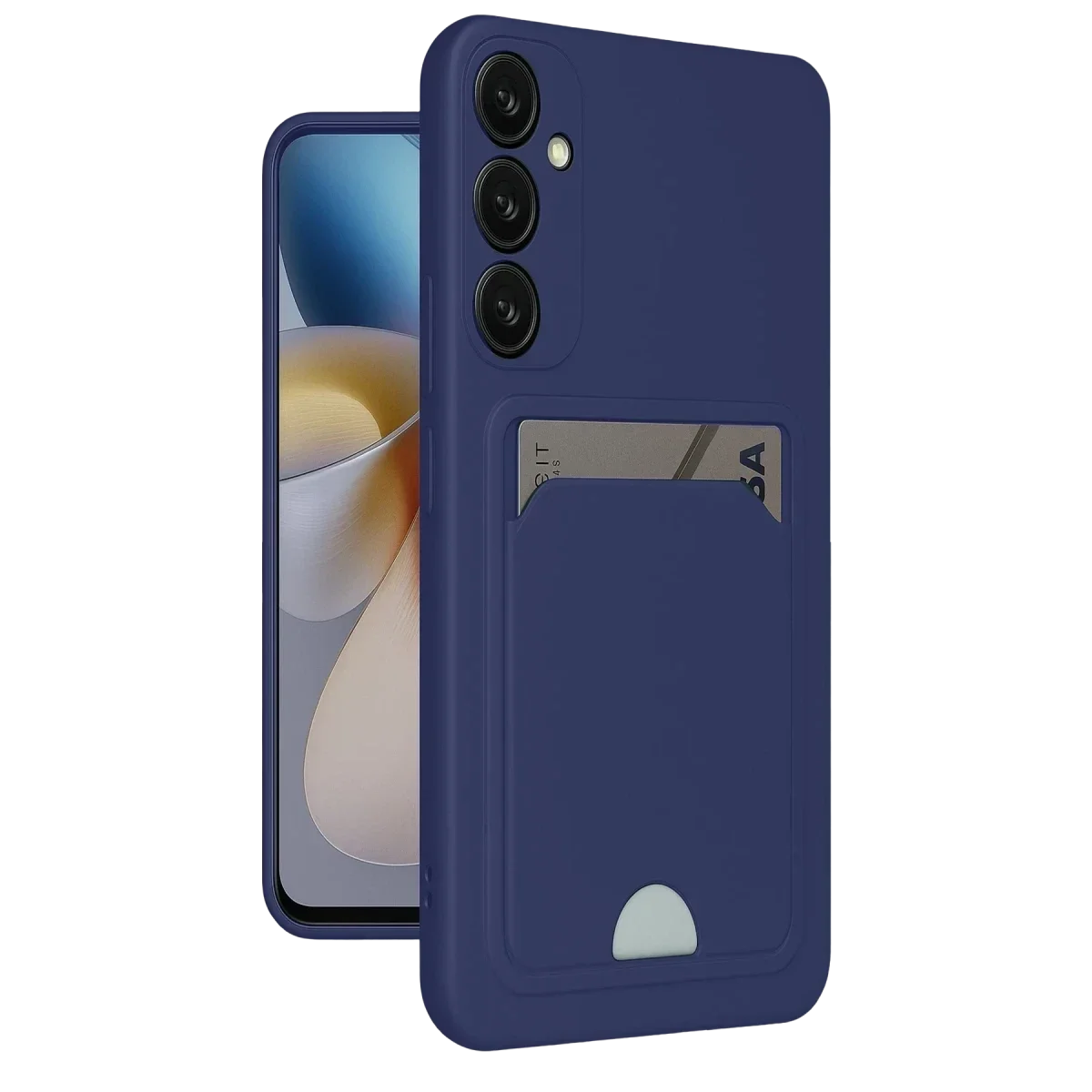 Samsung Galaxy A55 5G Kılıf Kelvin Kartvizitli Silikon - Lacivert görsel 3