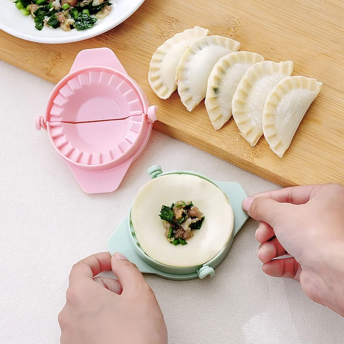 3lü Çiğ börek kurabiye Hamur İşi Ravioli Kesme Kalıbı Aparatı görsel 5