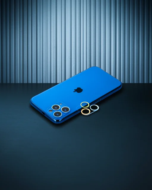 Apple İphone 11 Pro Renkli Kamera Lens Koruma Cam - Pembe-mavi