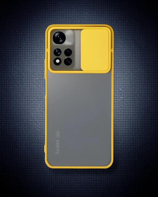 Xiaomi Redmi Note 11t Kılıf Palm Buzlu Kamera Sürgülü Silikon - Sarı