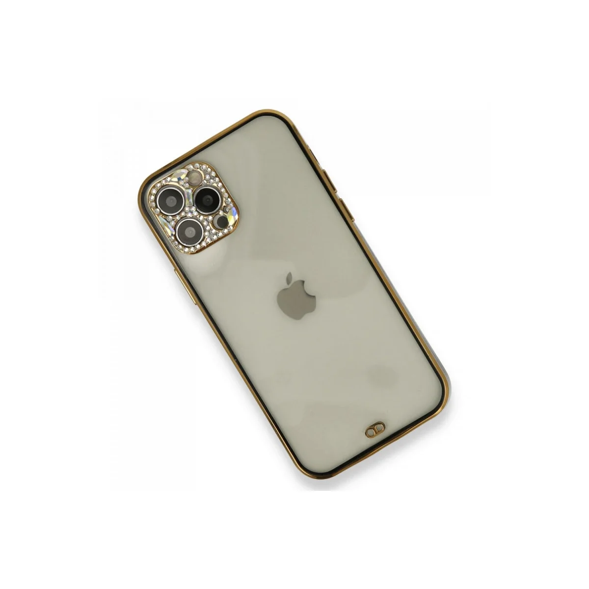 Apple İphone 12 Pro Kılıf Liva Taşlı Silikon - Siyah görsel 3