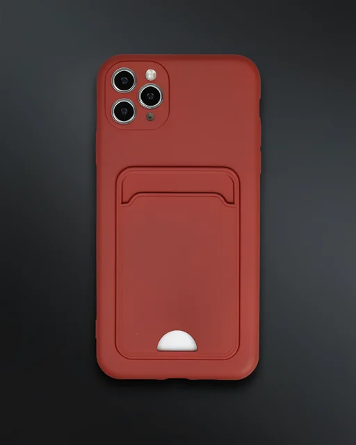 Apple İphone 11 Pro Max Kılıf Kelvin Kartvizitli Silikon - Bordo