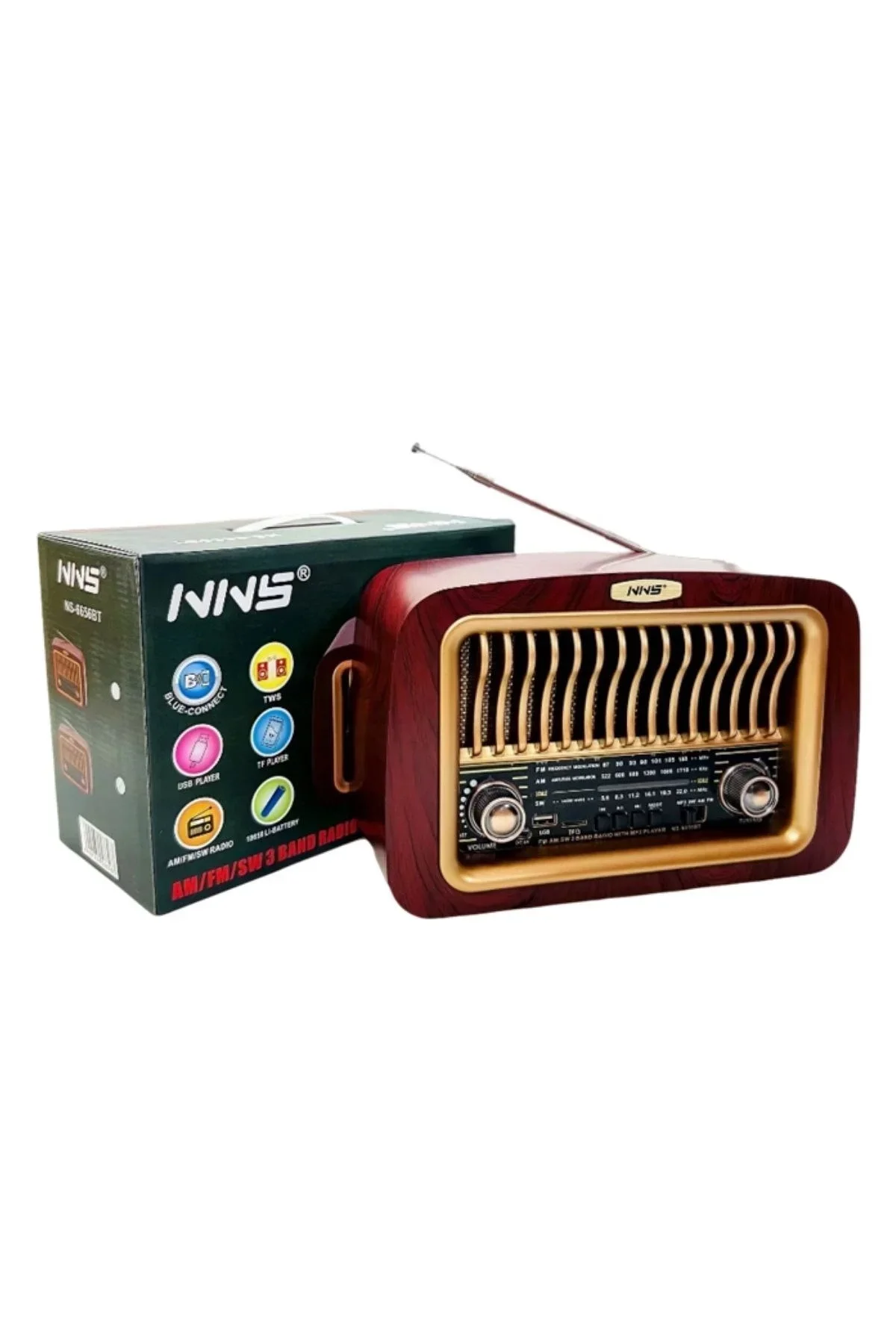 Taşınabilir Klasik AM/FM/SW Transistör Retro Nostaljik Radyo USB Şarjlı görsel 3