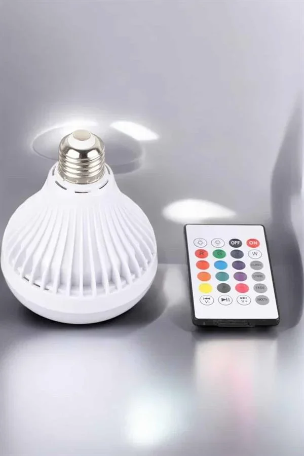 Kablosuz Bluetooth Hoparlör Led Lamba görsel 3