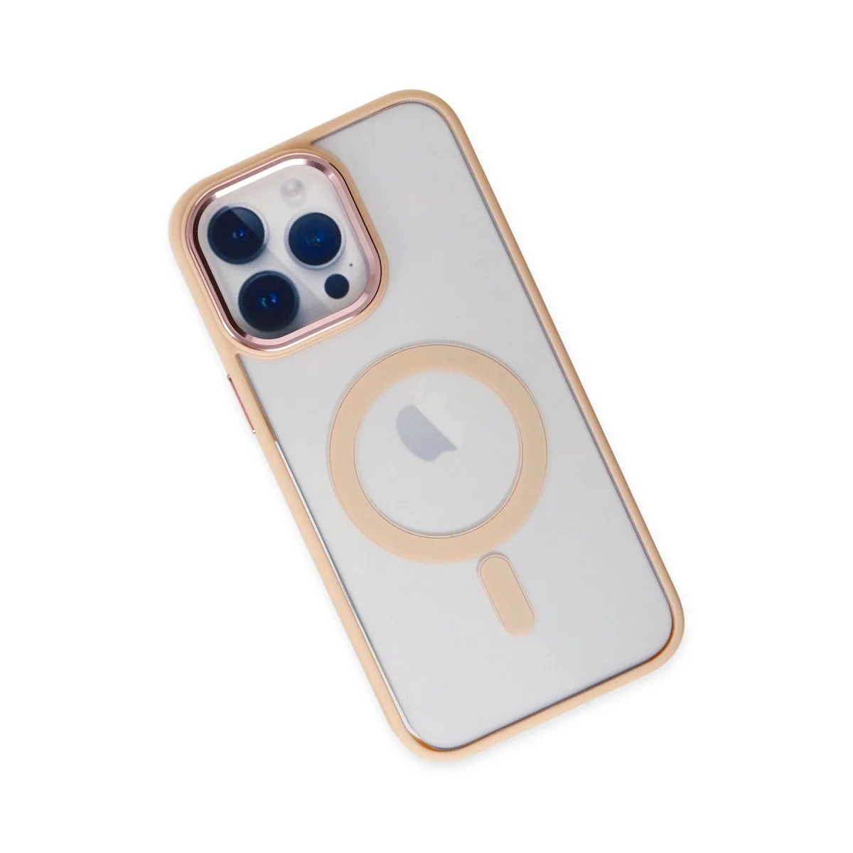 Apple İphone 14 Pro Max Kılıf Room Magneticsafe Silikon - Pudra görsel 3