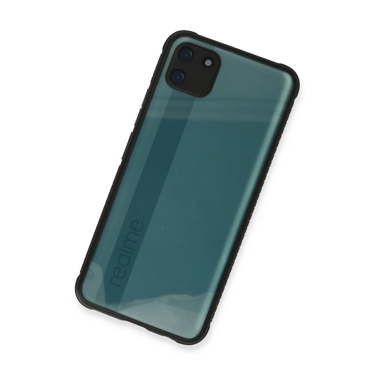 Realme C11 Kılıf Miami Şeffaf Silikon - Siyah görsel 3