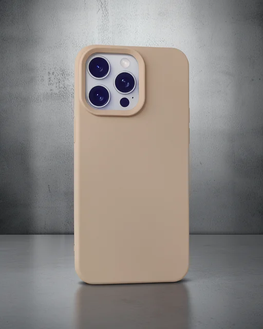 Apple İphone 15 Pro Max Kılıf Nano İçi Kadife Silikon - Pudra