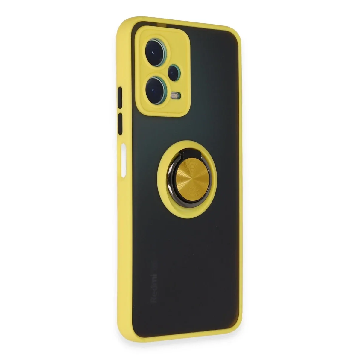 Xiaomi Redmi Note 12 5G Kılıf Montreal Yüzüklü Silikon Kapak - Sarı görsel 3