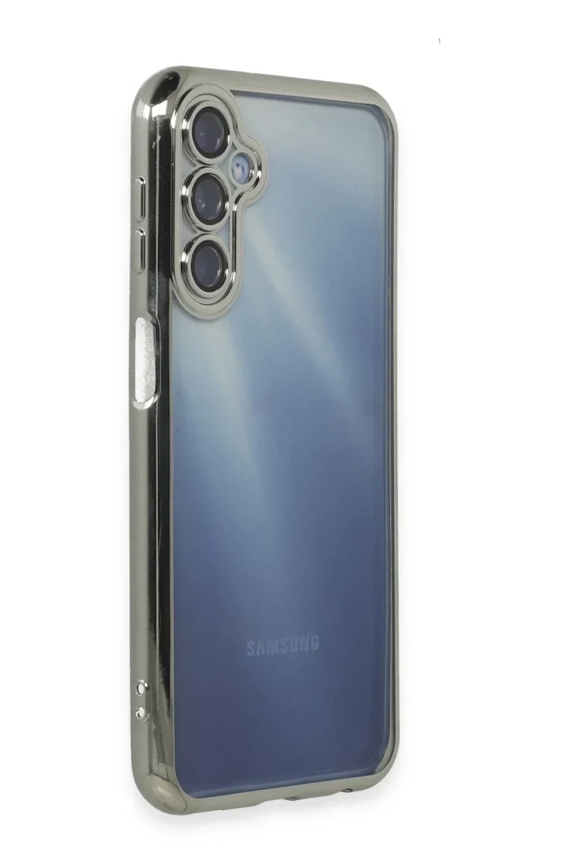 Samsung Galaxy A55 5G Kılıf Razer Lensli Silikon - Gümüş görsel 2