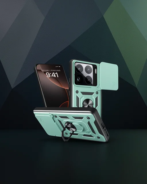 Xiaomi Mi 15 Pro Kılıf Pars Lens Yüzüklü Silikon - Yeşil