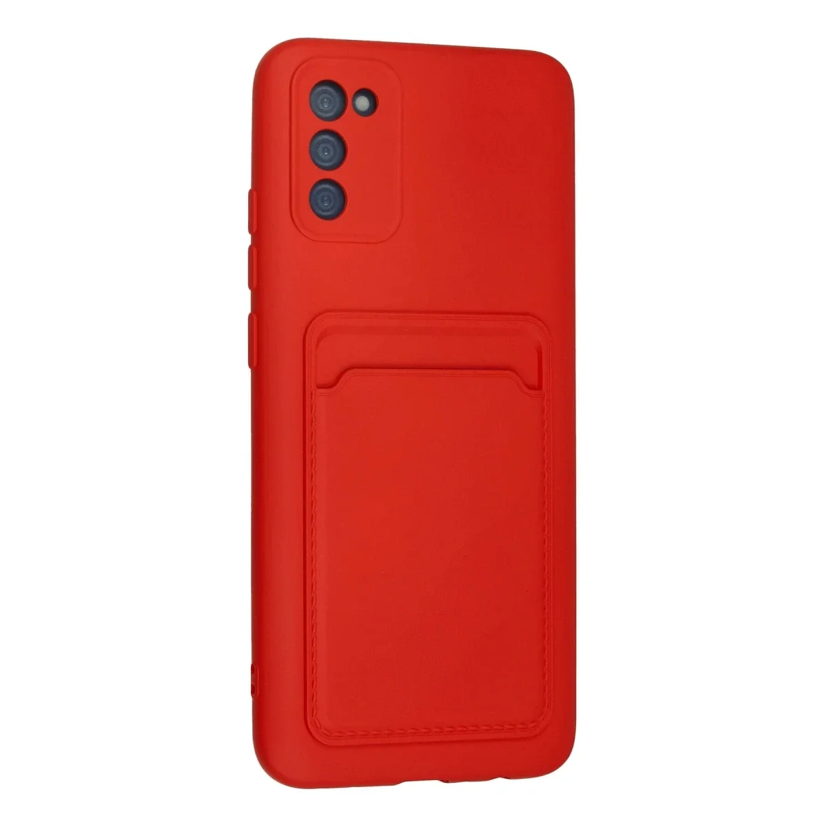 Samsung Galaxy A02S Kılıf Kelvin Kartvizitli Silikon - Kırmızı görsel 3