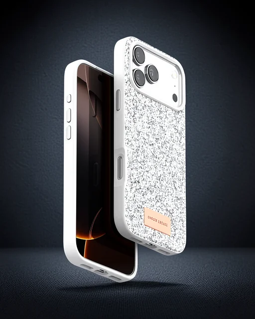 Onegif Apple İphone 17 Pro Max Bright Simli Kapak - Beyaz