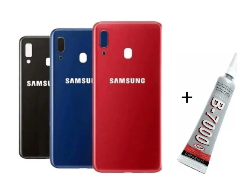 SAMSUNG A20 Arka Batarya Pil Kapağı KIRMIZI (B7000 görsel 3