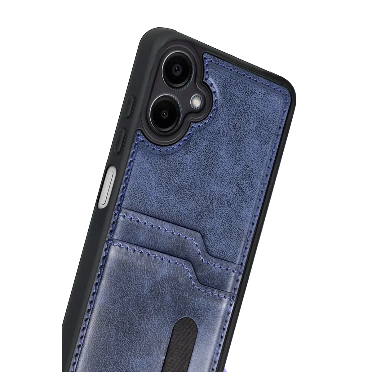 Samsung Galaxy A07 4G Sara Kartvizitli Deri Kılıf - Lacivert görsel 3