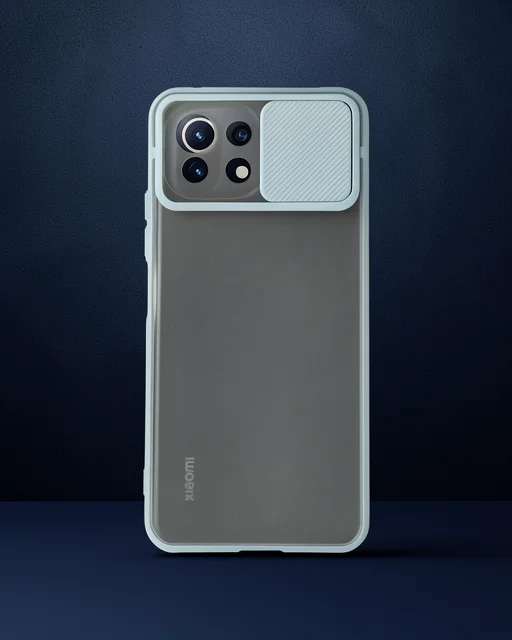 Xiaomi Mi 11 Lite Kılıf Palm Buzlu Kamera Sürgülü Silikon - Turkuaz