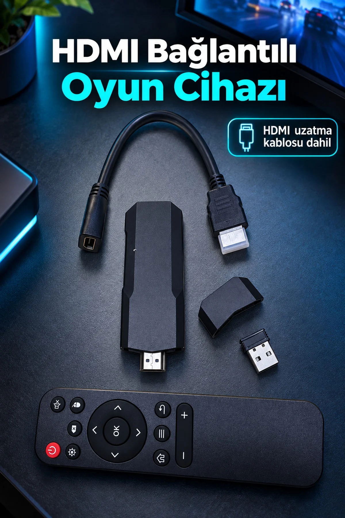 Çift Oyun Kollu HDMI TV Oyun Seti görsel 3