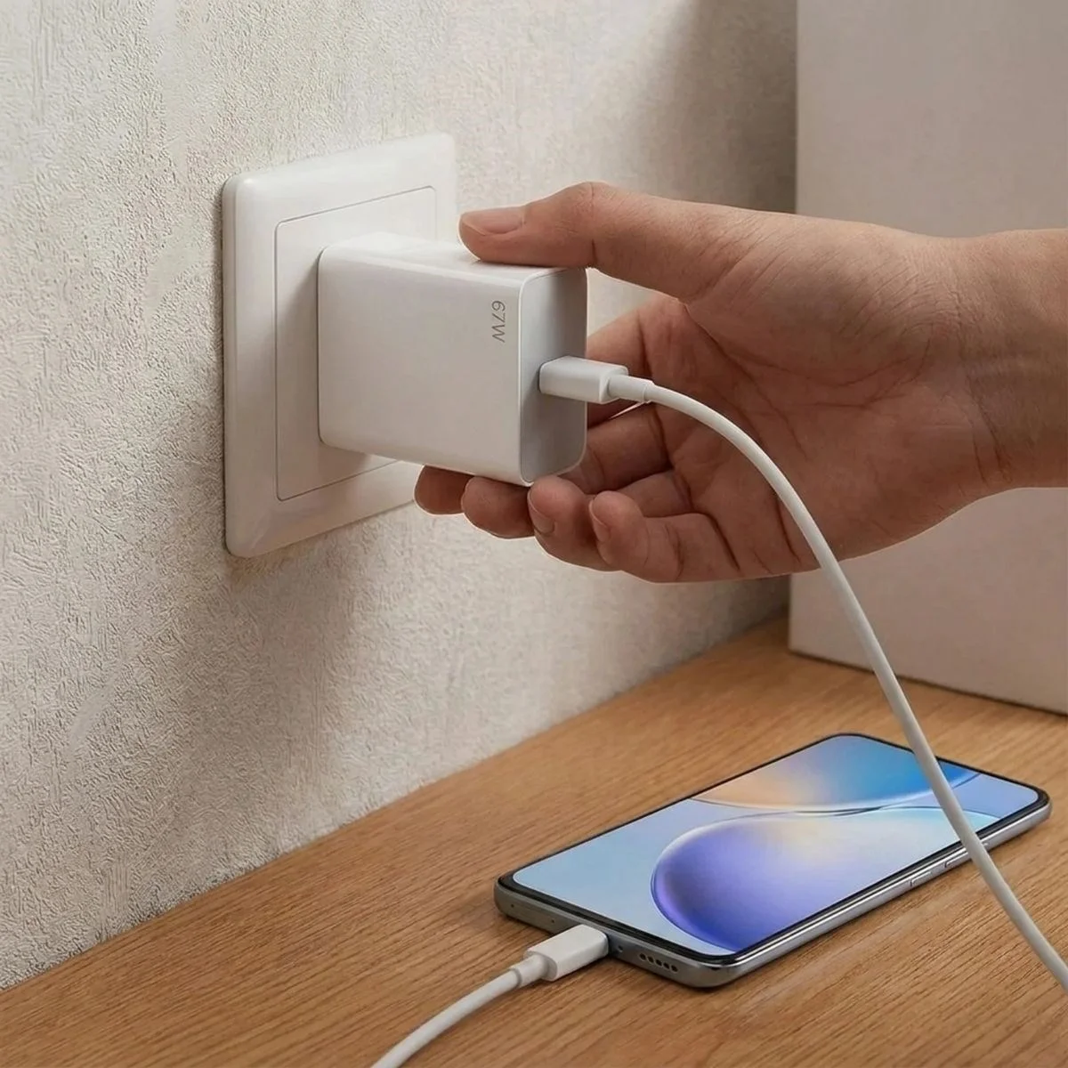 67W Hızlı Şarj Adaptörü USB to Type-C – PD Destekli, Akıllı Hızlı Şarj Başlığı, Güvenli Güç Adaptörü görsel 4