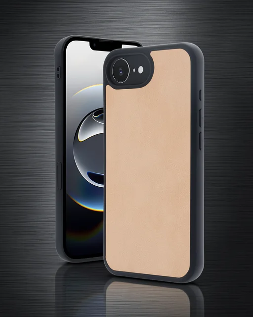 Apple İphone 16e Kılıf Aras Deri Kapak - Pudra