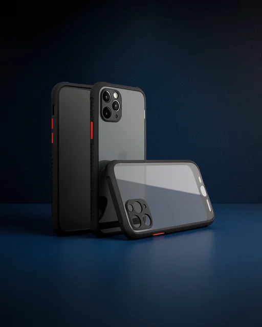 Apple İphone 11 Pro Max Kılıf Miami Şeffaf Silikon - Siyah