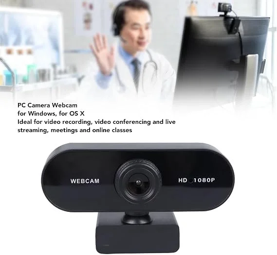WebCam Orjınal HD 1080p Konferans Kamera Dahili Mikrofon Görüntülü Sohbet Yayın Kamerası HD Video görsel 5