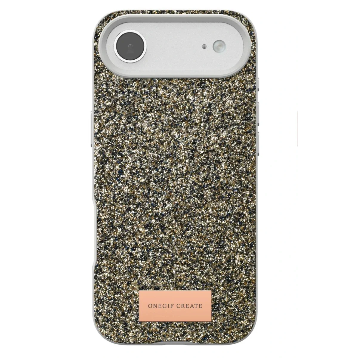 Onegif Apple iPhone 17 Air Bright Simli Kapak - Çöl Titanyum görsel 4