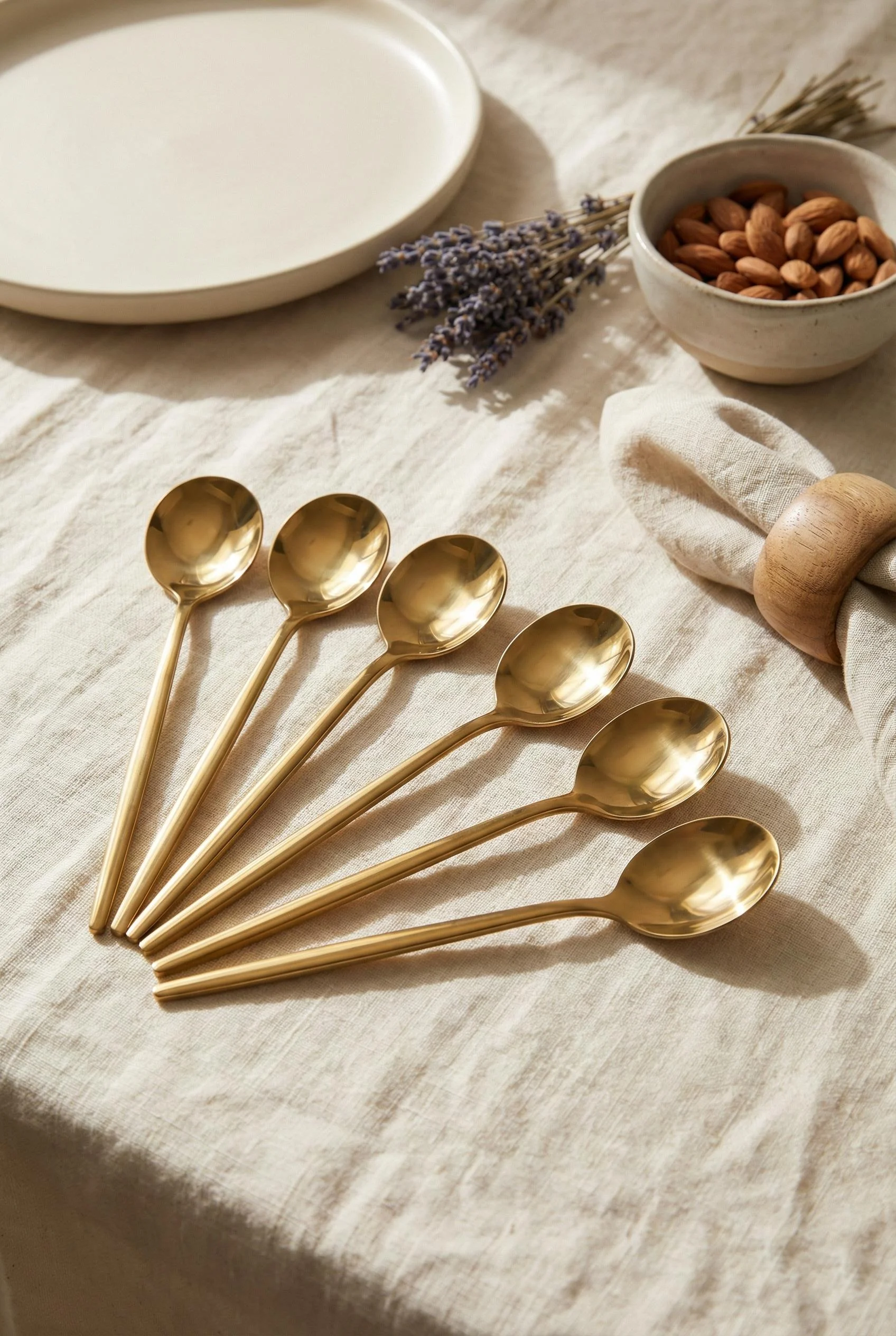 6'lı Lüks Gold Paslanmaz Çelik Yemek Kaşığı Seti (21 cm) görsel 3
