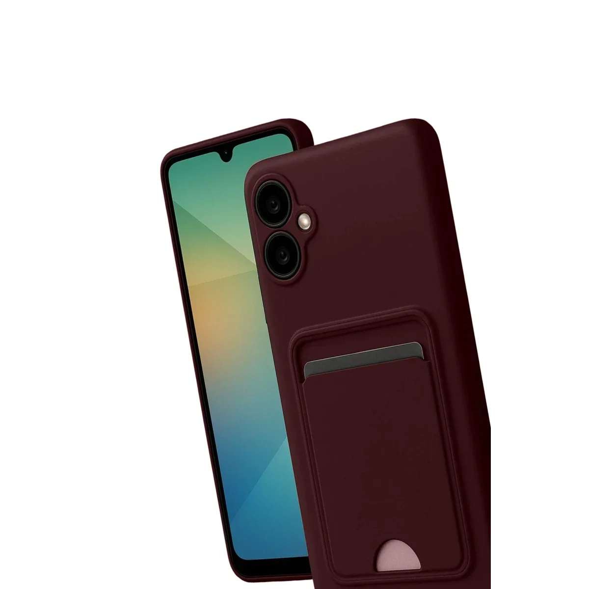 Samsung Galaxy A07 4G Kelvin Kartvizitli Silikon - Bordo görsel 3