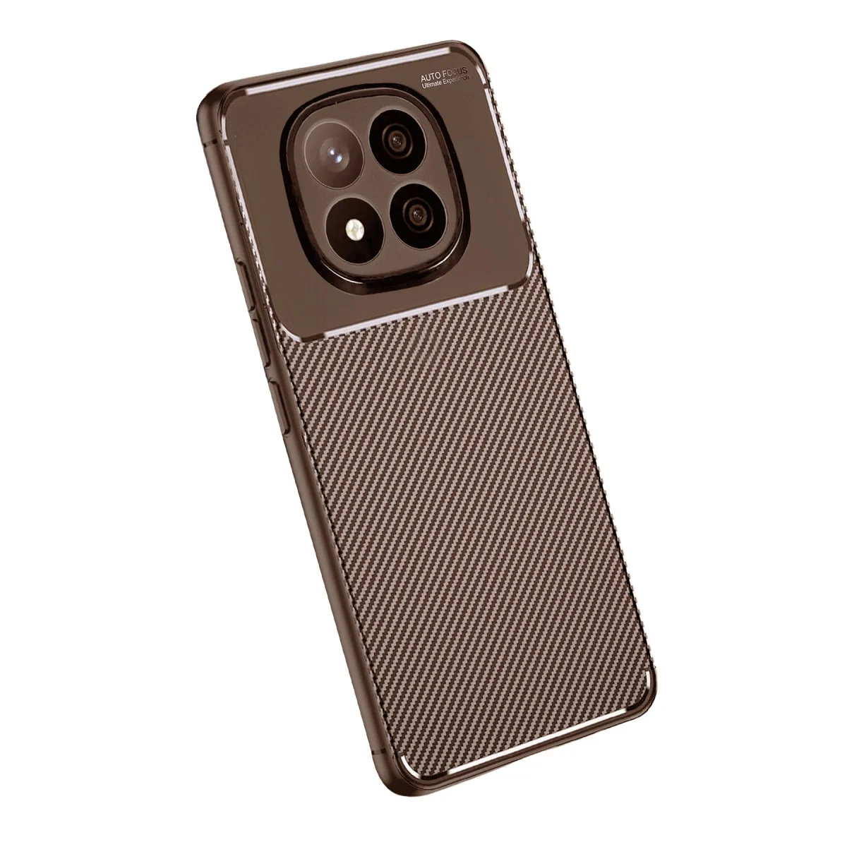 Xiao Red Note 14 Pro Plus Kılıf Auto Focus Karbon Kapak - Kahverengi görsel 3