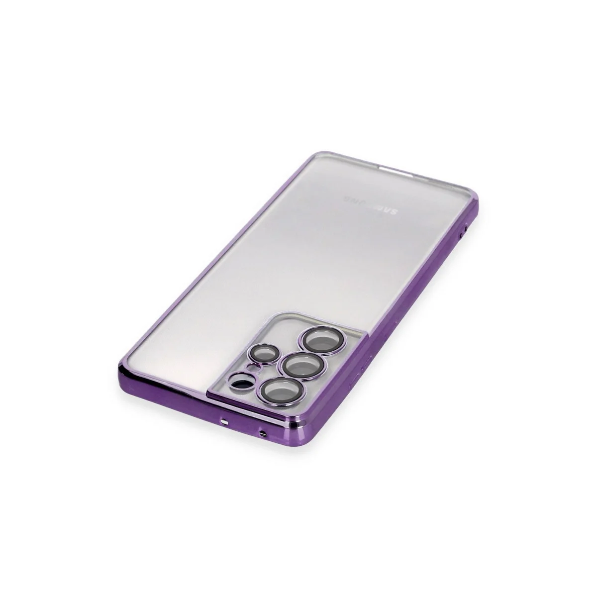 Samsung Galaxy S21 Ultra Kılıf Razer Lensli Silikon - Mor görsel 3