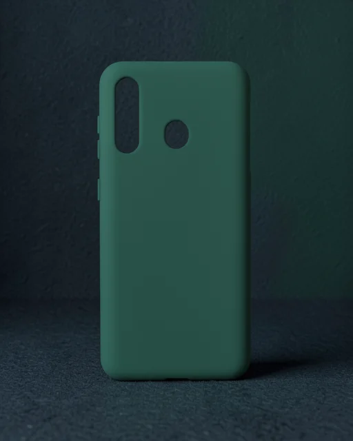 Samsung Galaxy M40 Kılıf Nano İçi Kadife Silikon - Koyu Yeşil