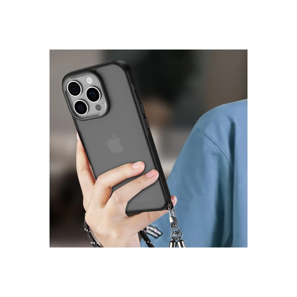 Apple İphone 16 Pro Kılıf Elegant Kapak - Pudra görsel 2