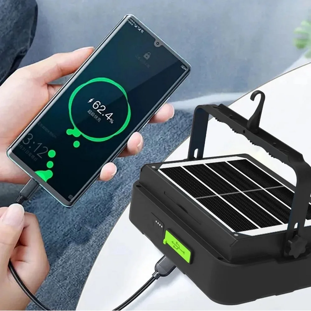 WS-5570 150 Watt Güneş Enerjili Solar Kamp Feneri Projektör görsel 5