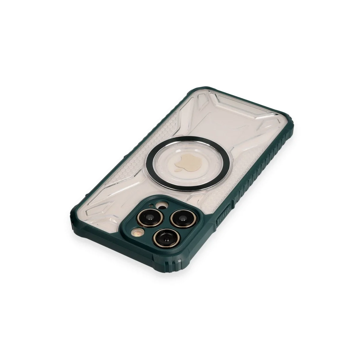 Apple İphone 12 Pro Kılıf Prag Magneticsafe Kapak - Koyu Yeşil görsel 3