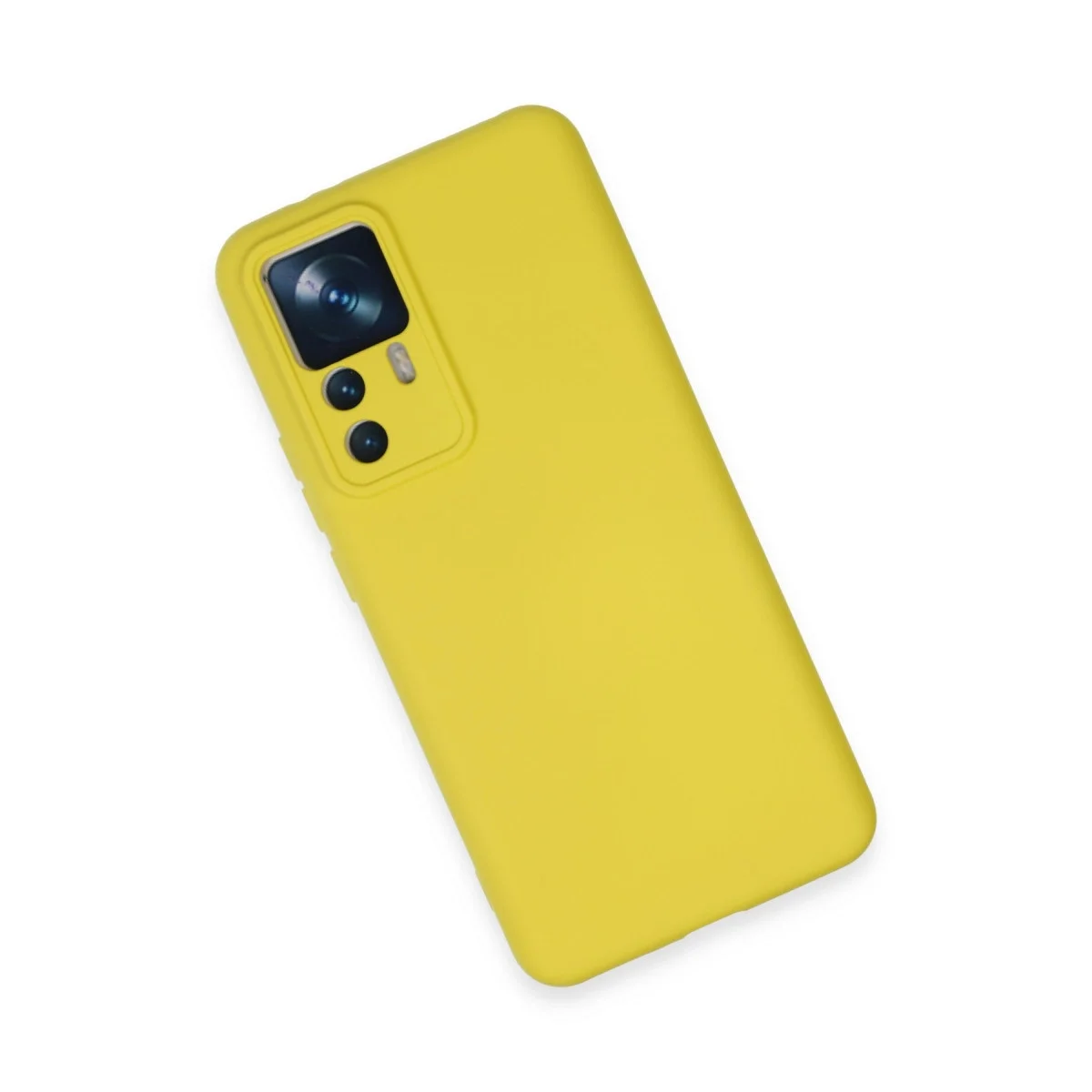 Xiaomi Mi 12t Pro Kılıf Nano İçi Kadife Silikon - Sarı görsel 3