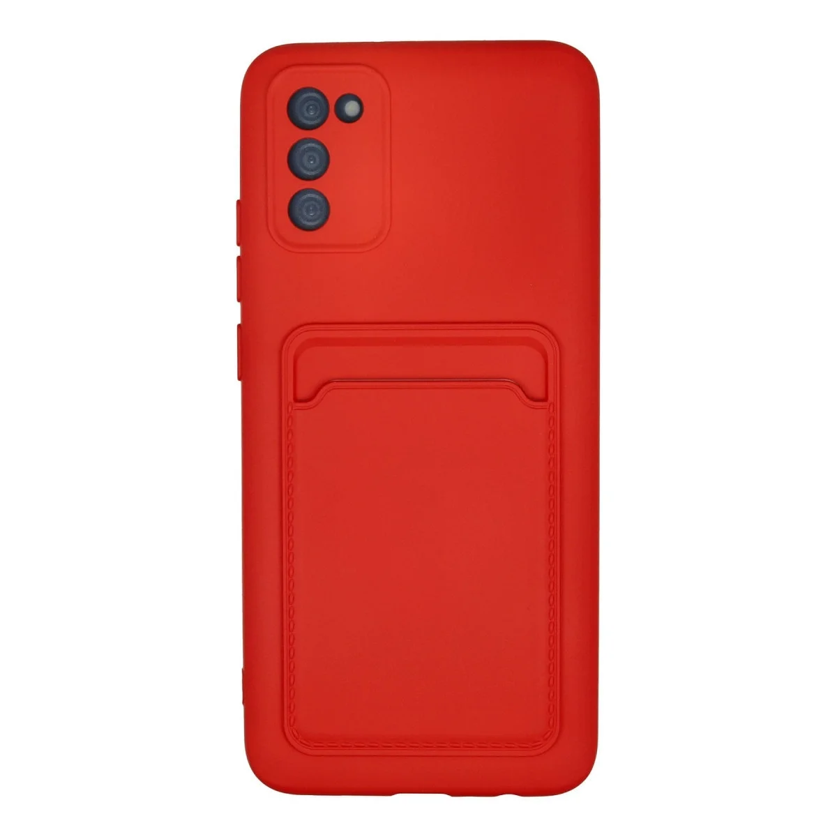 Samsung Galaxy A02s Kılıf Kelvin Kartvizitli Silikon - Kırmızı