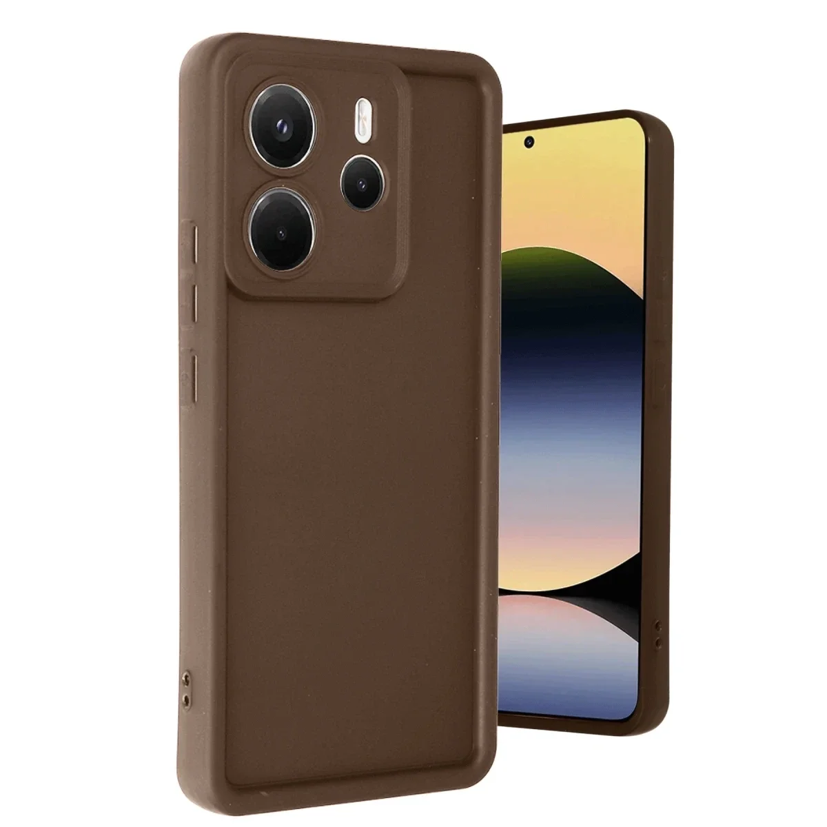Xiao Red Note 14 4G Kılıf Viera Silikon - Kahverengi görsel 2