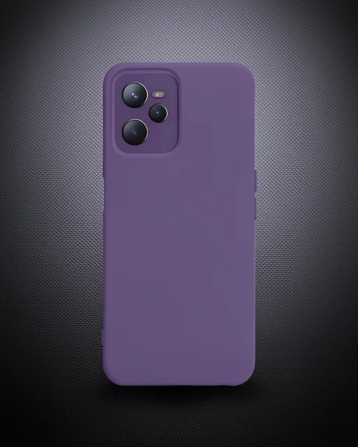 Realme C35 Kılıf Nano İçi Kadife Silikon - Mor