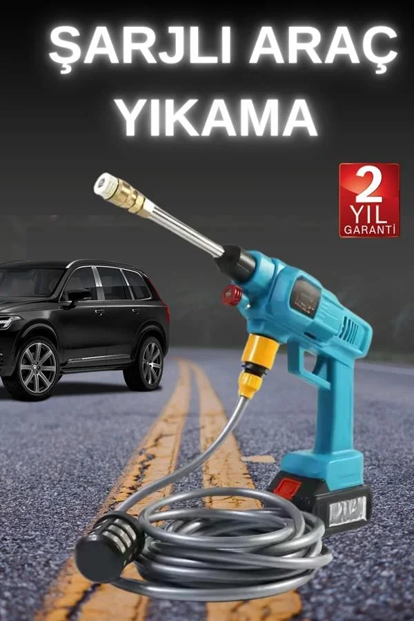 Şarjlı Ve Yüksek Basınçlı Oto Yıkama Makinesi Ve Sulama Tabancası Bahçe Yıkama Makinesi görsel 2