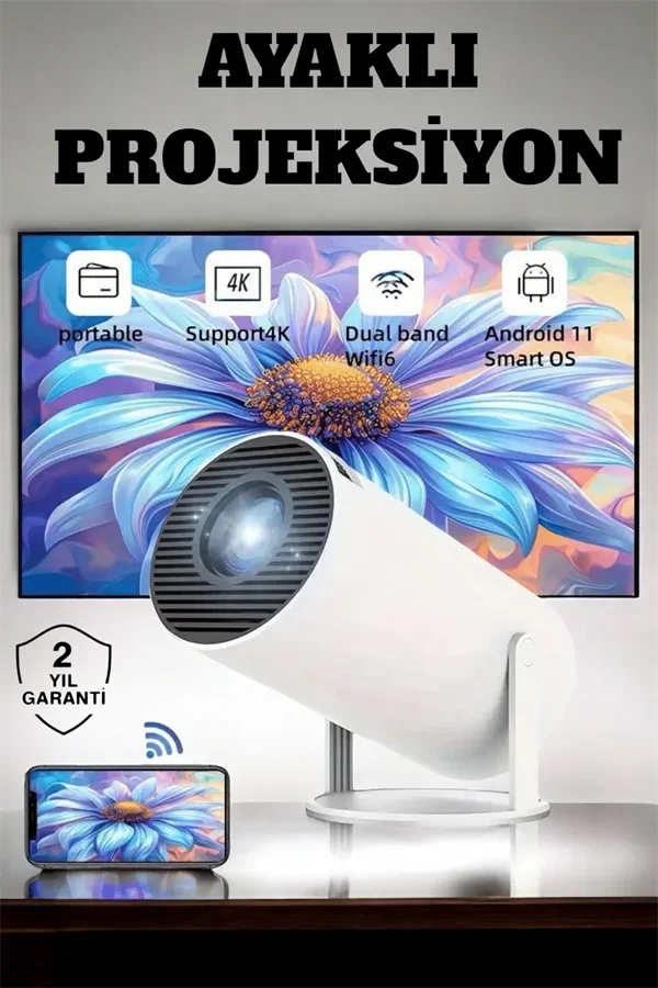 130 İnç Geniş Ekran ve 4K Destekli Full HD Projeksiyon Cihazı görsel 2