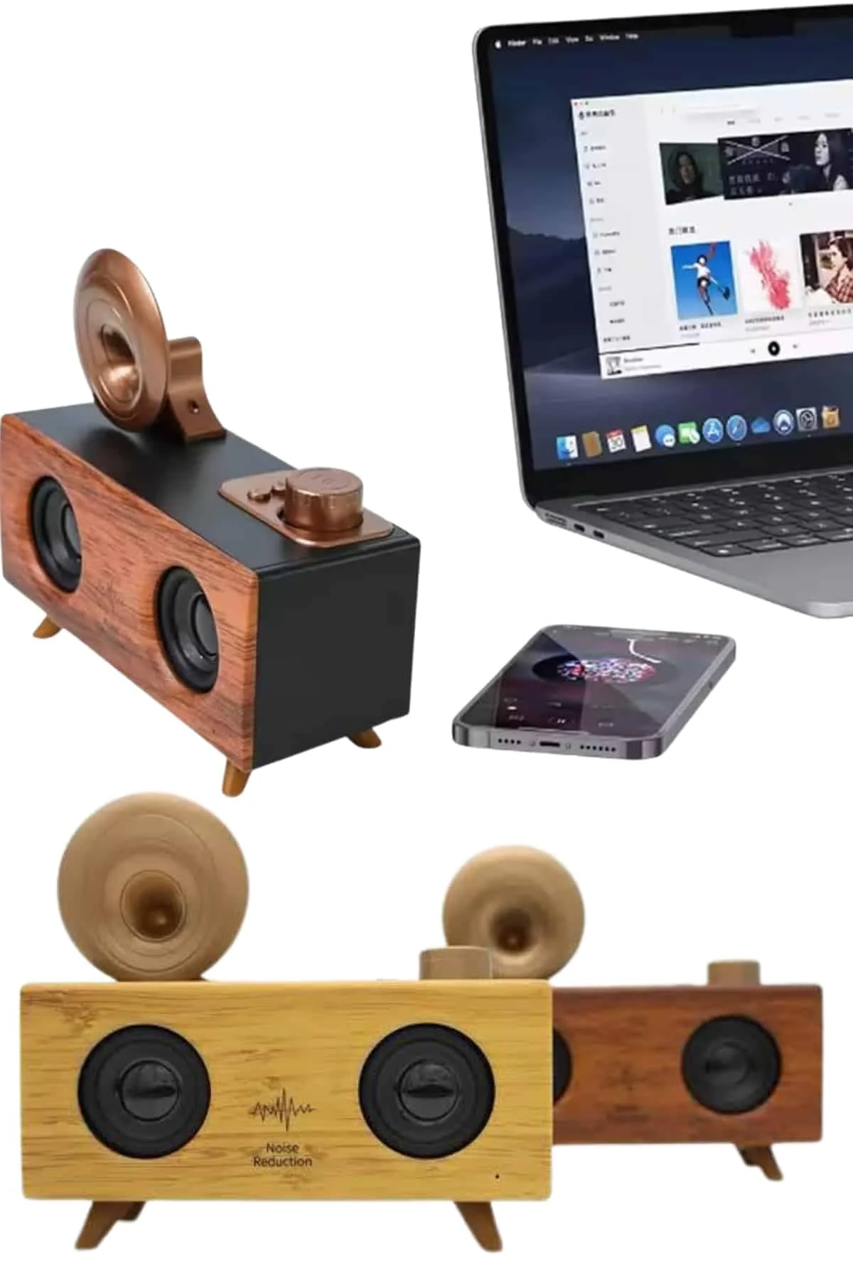 Gramafon Nostaljik Radyo Yüksek Ses Kalitesi USB TF Kart Aux Yeni Nesil görsel 4
