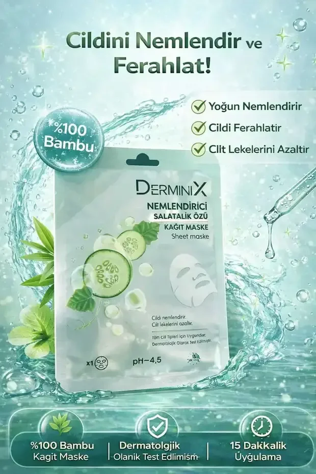 Yüz Bakım Kağıt Maske - Salatalık Özlü