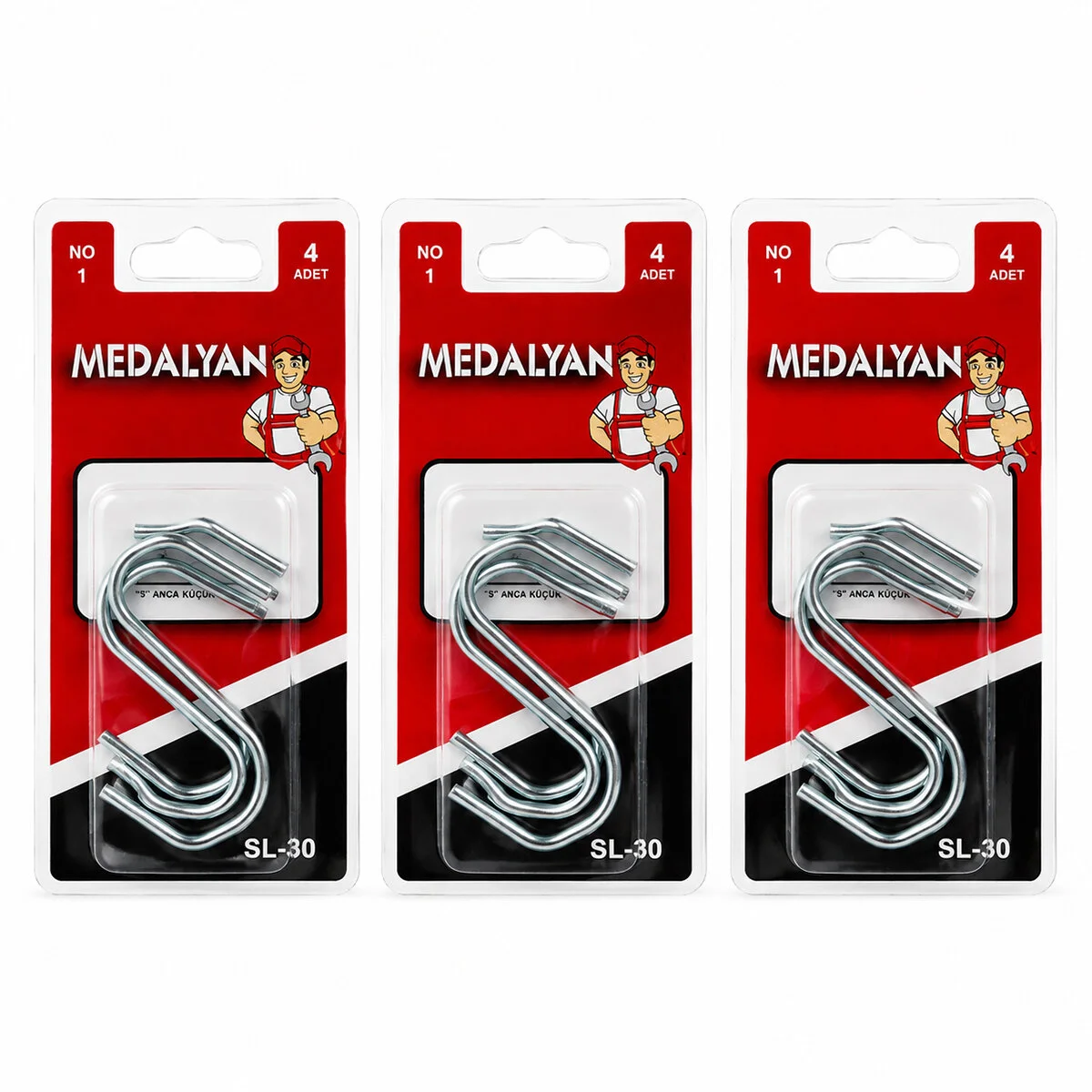 48 Adet NO-1 - Küçük S Kanca 12X4PCS