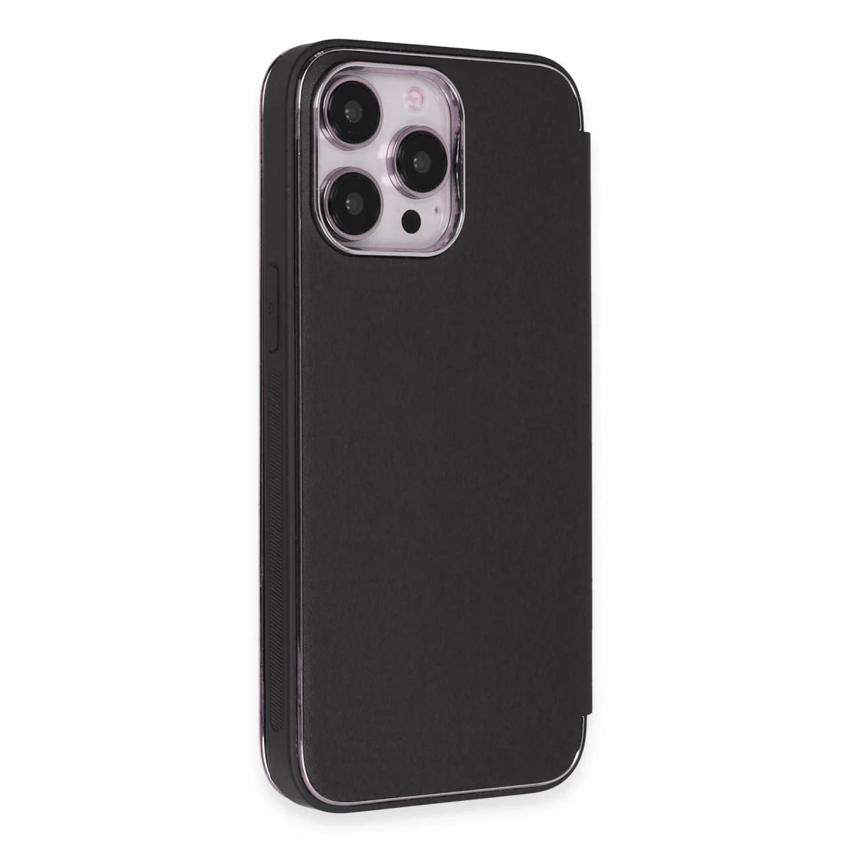 Apple İphone 13 Pro Max Kılıf Dolpin Kapaklı - Siyah görsel 4