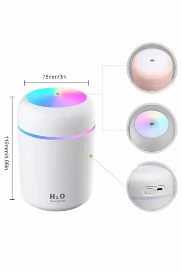 Hava Nemlendirici Buhar Makinesi Led Işıklı USB Dekoratif Nemlendirici görsel 4