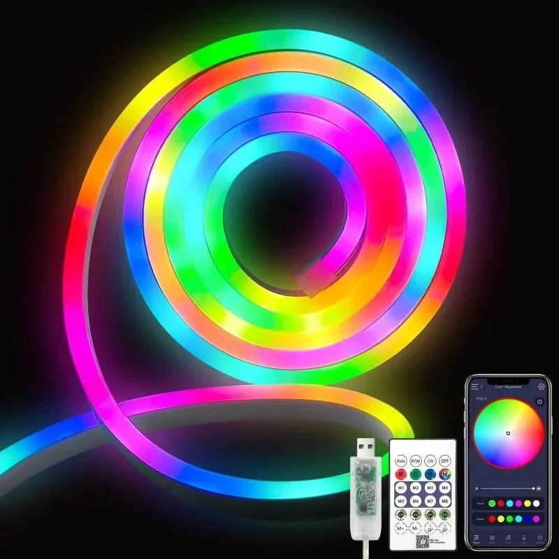 Neon LED Esnek Aydınlatma - RGB MAGIC SMART - 5 Metre Paket IP67 - Uzaktan Kumanda + Uygulama görsel 3