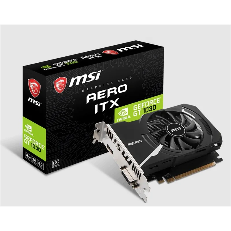 Geforce GT1030 Aero Itx 2GD4 Oc 2GB DDR4 64BIT 1XHDMI 1XDVI Ekran Kartı